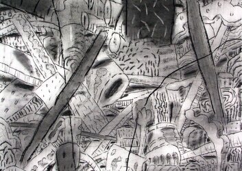 לארי_אברמסון_מתוך_סדרת_ערימות_2003_פחם_על_נייר_106_על_76_סמ